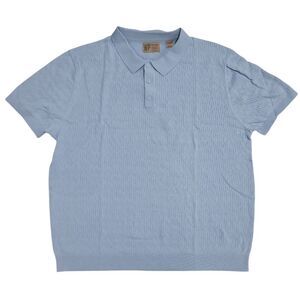WP Weatherproof Men's Staggered Rib Short Sleeve Polo - Baby Blue
